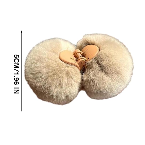 Plyschboll Hårklämma Höst Vinter Plysch Liten Klämma Kant Håraccessoar αψ beige one-size