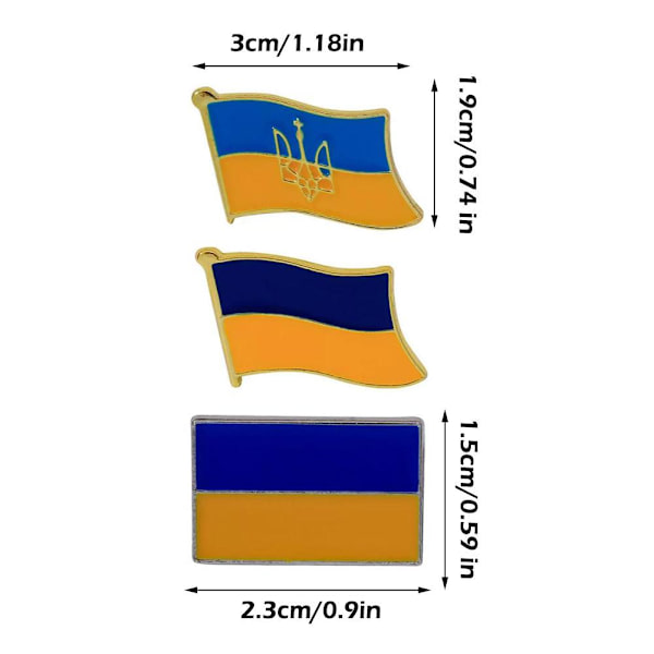 Ukraina Flagga Slagstift, Ukrainsk & Engelsk Vänskap NÅL NY style1 One size