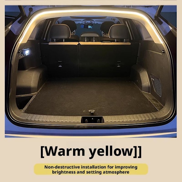 Bil Hög Ljusstyrka Bagagebelysning Ambient Ljus Interiör Led Automatisk Ljus Baklucka Strip M5k6 Warm 2M 1set