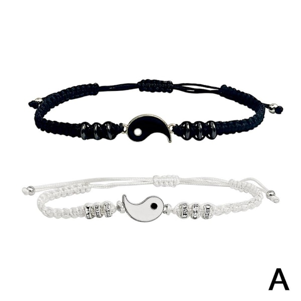 Tai Chi Flätat Armband Par Snöre Handvävt Handrep O7b3 sliver onesize