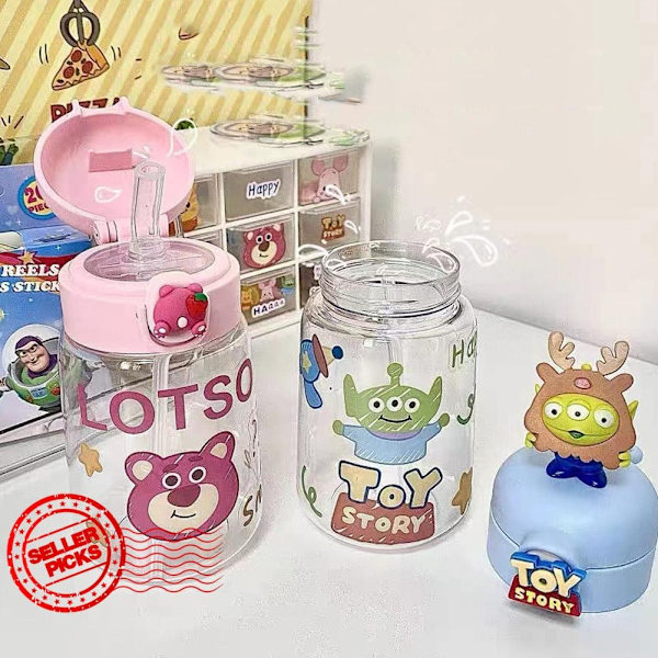 400ml Söt Treögd Pojke Vattenkopp För Kvinnor, Snygg Sugrörskopp, Jordgubbsbjörn För V0B0 pink 400ml