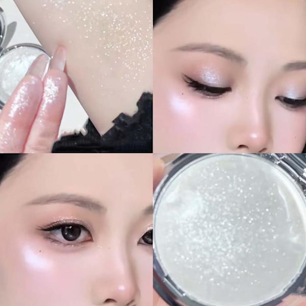 Ansiktskontur Puder Palett Shimmer Highlighter Skimmer Puder Smink Ny E7 01 # White Moonlight 10g