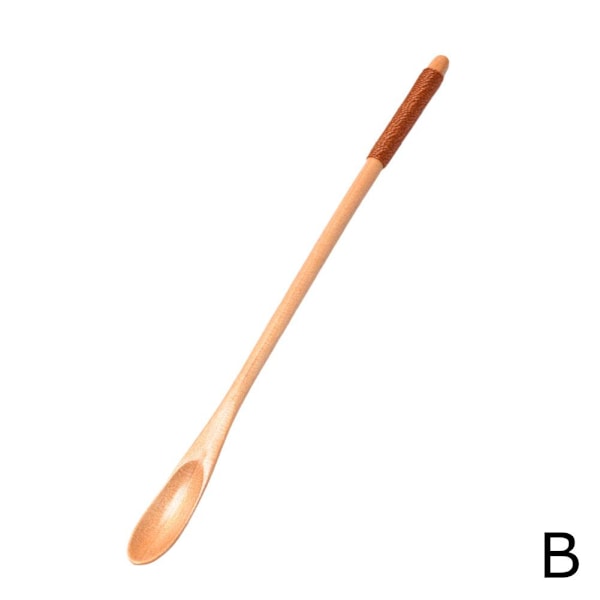 Rörsked Dessert Mjölk Te Sked Träsked 23cm Långt Handtag B 1pcs