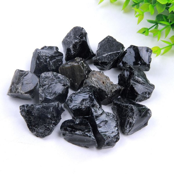 2-3 cm Rough Natural Black Obsidian Tumbled Gemstone Healing Sto blackA S