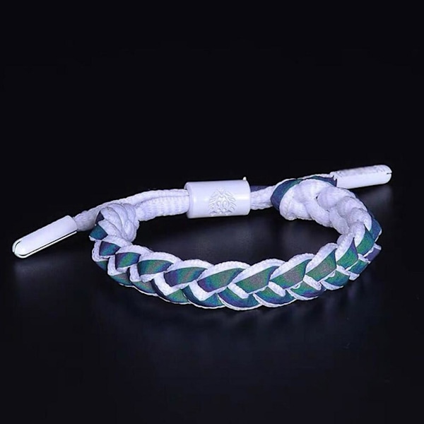 Flätat pararmband reflekterande färgskiftande armband för män kvinnor födelsedagspresent S4 Black One size