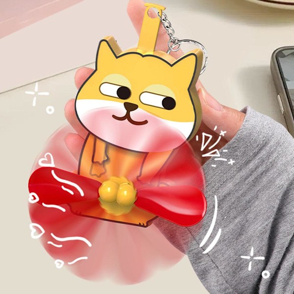 Nyhet & Kreativ Drag Lek Ägg Katt Tryck-vev Fläkt Hand Avlastare Akryl Roterbar Rolig Y1n0 Corgi  A