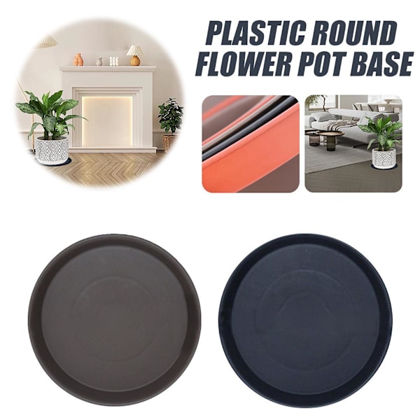 12-pack Växtfat 8 10 12 tum Plast Växtbricka, Robust och 12 inch coffee color 1pcs