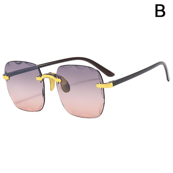 Nya Ramlösa Solglasögon med Skurna Kanter, Dam Solglasögon, Hög Definition, Lätta, UV-säkra N1u9 pink 1PC