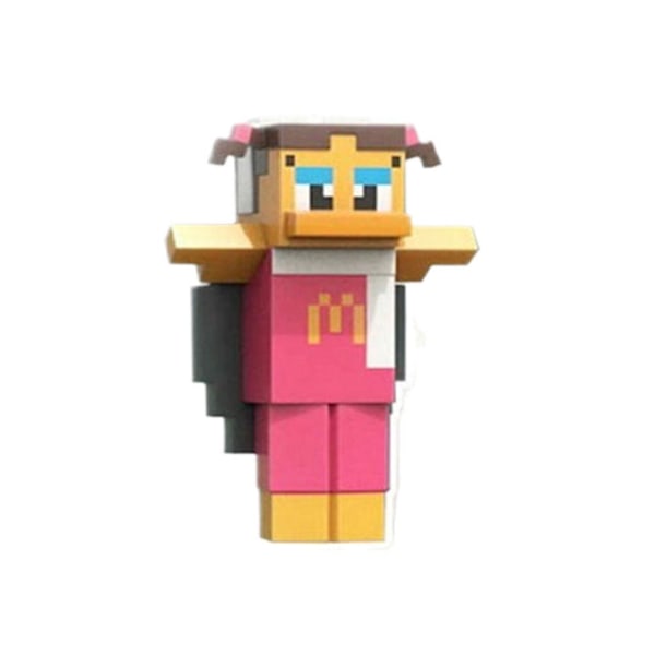 Spel Minecraft Byggkloss Leksak Plast Mini DIY Byggkloss hamburger 1pcs/Without Cdk