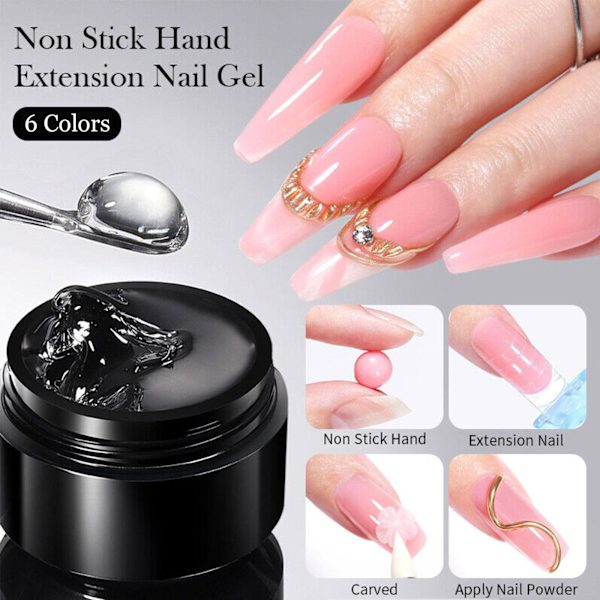 Icke-klibbig Handförlängning Nagelgel Skulpteringsgel Nagel XP Konst T Polish Q0Z6 clear 5ml