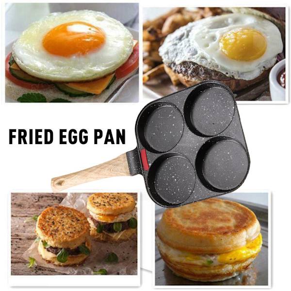 4 Håls Omelettpanna Burger Ägg Pannkakstillverkare Bakelit 2024A Stekpanna X5J6