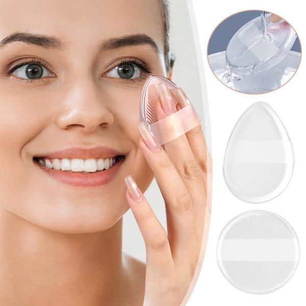 Jelly Mjuk Silikon Gel Puder Puff Svamp för Kosmetiskt Ansikte Fou circular 1pcs