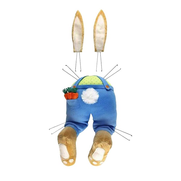 Påskdörrdekorationer Kaninrumpa Kranskit, Påskkaninrumpa Blue 1set