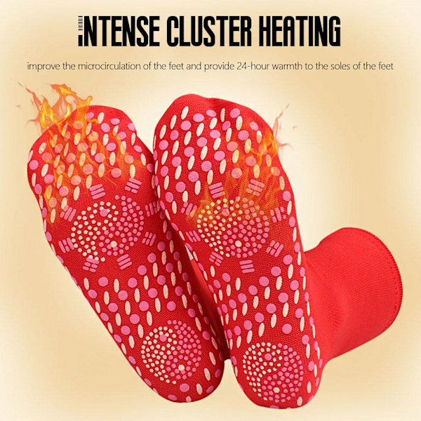 Vinter Köttålig Varma Strumpor Absorberar Svett Fotmassage Akupunkturpunktsstrumpor P3E5 Black One size