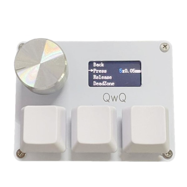 AYFFDIYI OSU O3C Snabbutlösande Hall-brytare Magnetiska Linjära Brytare Tangentbord med Vred och Skärm, Kopiera Klistra In, Genväg, Makro Hotswap Mini Ke whiteA one-size
