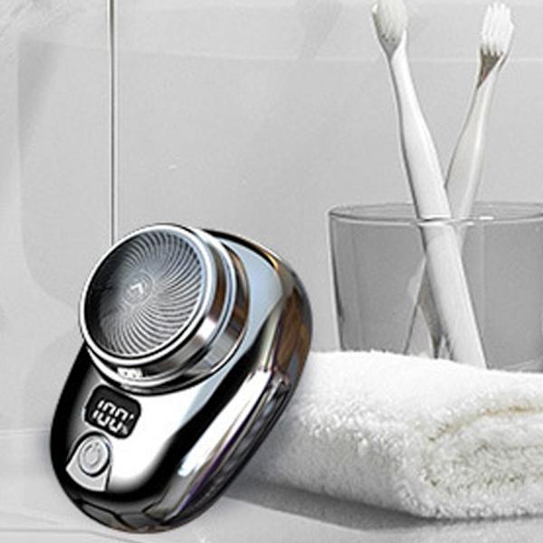 Bärbar Elektrisk Rakapparat Mini-Rakning för Män USB-Uppladdningsbar Rakapparat Rese-FIN white one-size