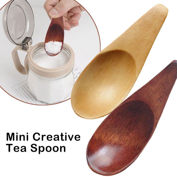 Mini hushållsskedar i trä för köket, köksartiklar, skedar, Hot E5 O7K9 Light color 1pcs