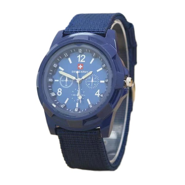 Casual Sport Quartz Klockor För Män Nylonband Hållbara Högvärdiga Klockor D0a6 Blue One size