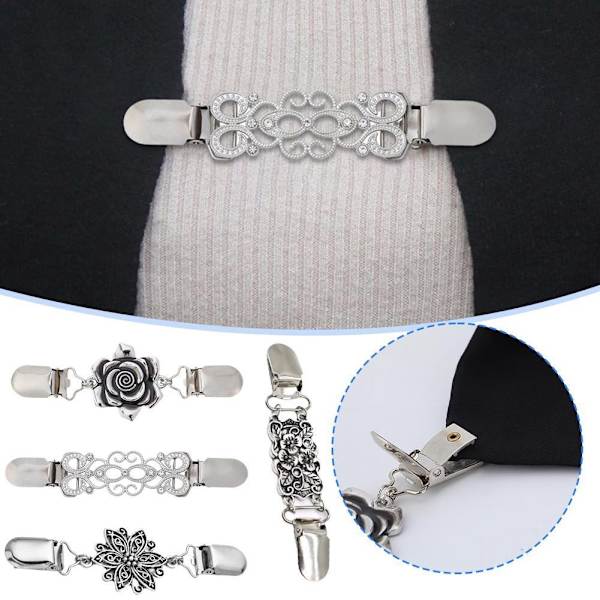 Perfekt Retro Kofta Clip Tröja Clip Kvinnor Filigran Rygg Clip Sjal Cinch Klänningar Y9j7 style2 One size