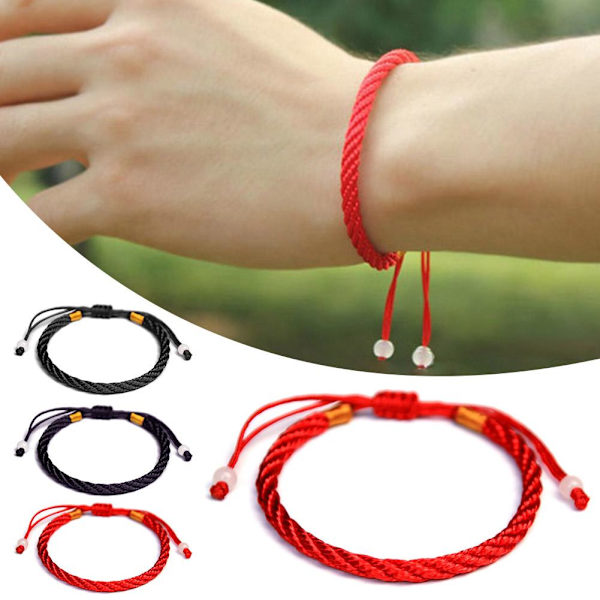 Armband Handvävt Etnisk Stil Manliga och Kvinnliga Älskares Rep Röd Födelseår D6N5 Red One size