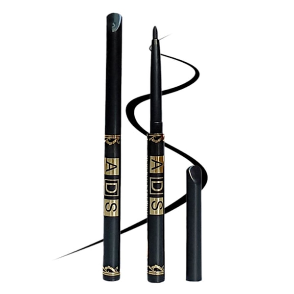 Automatisk infällbar roterande eyelinerpenna vattentät svett svart kosmetisk icke färgfast B5G4 black color 1pc