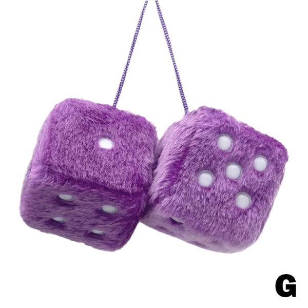 Bil Färgglad Mjuk Prickig Furry Fluffig Hängande Spegel Dice Fuzzy Purple 1pcs