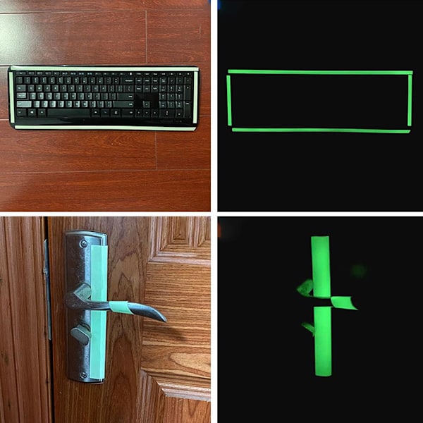 1X300cm Självhäftande Grön Självlysande Tejp Glow In The Dark Dekaler.