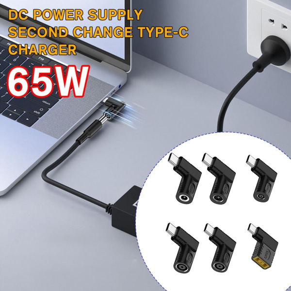 65W Laptop Laddare Omvandlare USB Typ C PD Power 5525 one-size