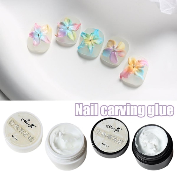 Nagel Skulpteringslim Vitt Skulpteringslim Mjukt Godis Icke-klibbigt Enkelt  white 5ml