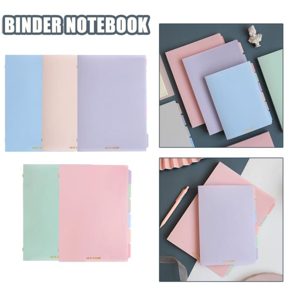 Mjuk pastellfärgad pärm Anteckningsbok som kan fyllas på med pastellindex D pink0 B5