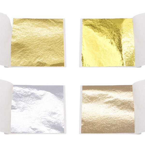 100 ark Dubbel Guld DIY Folieblad Papper Mat Tårta Förgyllning Ätbar TOP✨ B gold 100pcs