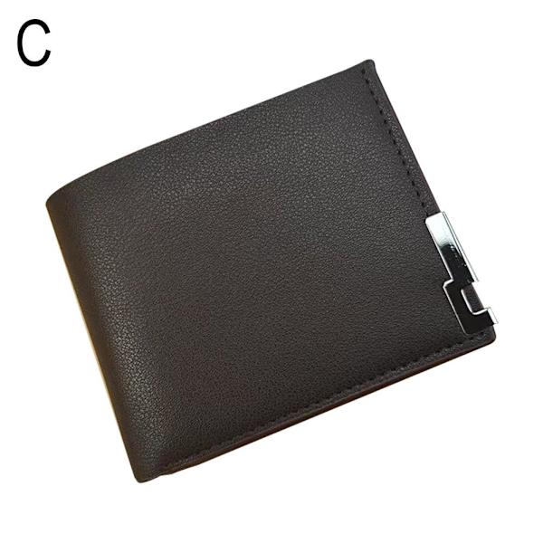 Ny kort horisontell plånbok för män, multifunktionell. W1 Dark brown 1size