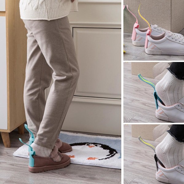 2 st Lazy Shoe Helper Handled Shoe Horn Shoe Lifting Helper white one-size 2pcs