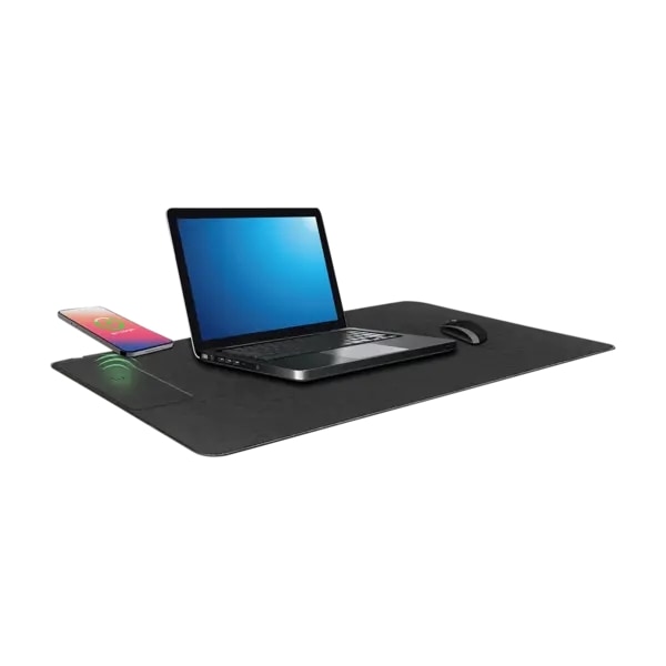 Dacota Platinum Desk Pad Musmatta med Qi-laddning - Svart