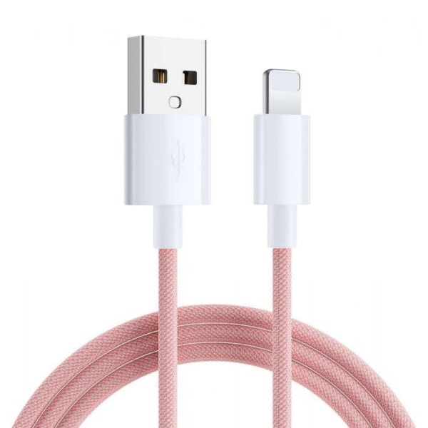 USB-A till Lightning kabel | 2.4A | 1m | Rosa Rosa