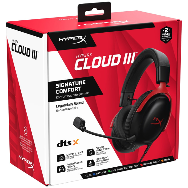 HyperX Gaming-headset Cloud III (svart/röd)