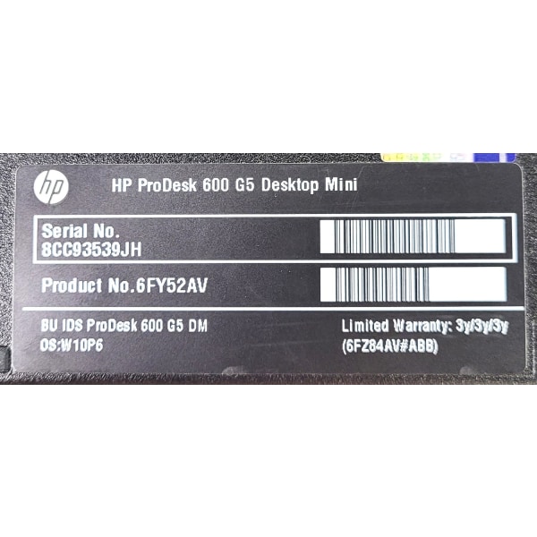 HP Prodesk 600 G5 Desktop Mini