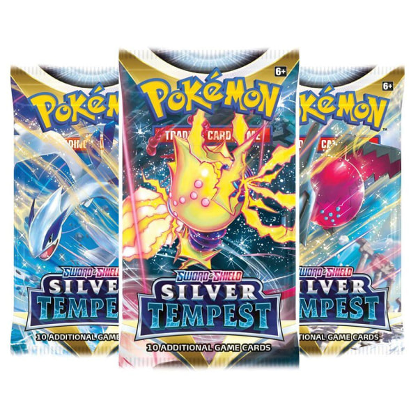 3-pack Pokemon Sword & Shield Silver Tempest Booster Pack Keräil