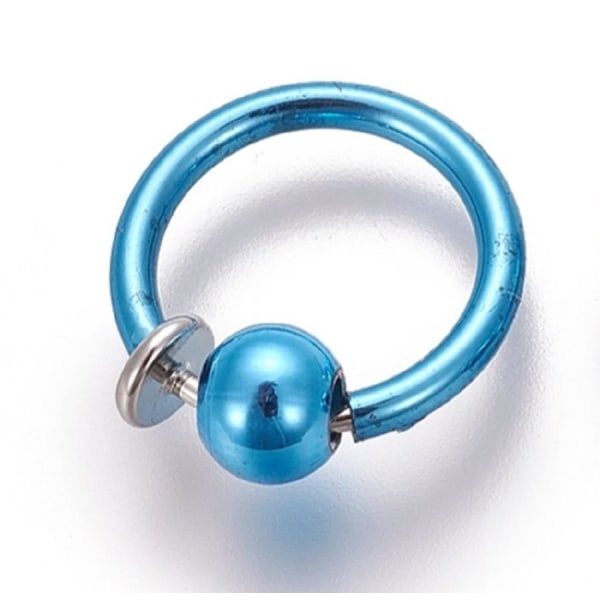 1 lyseblå Clip On Ringe med aftagelige kugler 13 mm Light blue