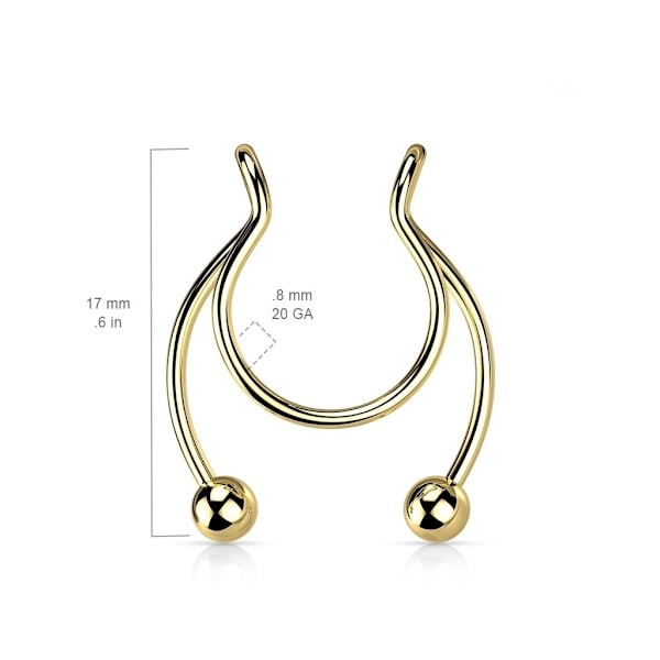 Clip On "fake"Tragus/Cuff i Rainbowpläterad 316L Kirurgiskt stål