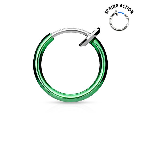 Clip On titanbelagt nesering (ikke-piercing septum) clip on ring ametist (lila)