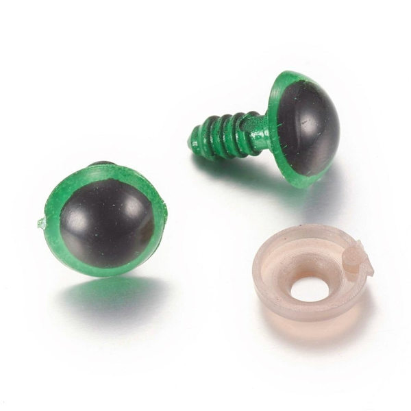 REA__REA__10 Gröna ögon till "Amigurumi" 8 mm Ø Grön