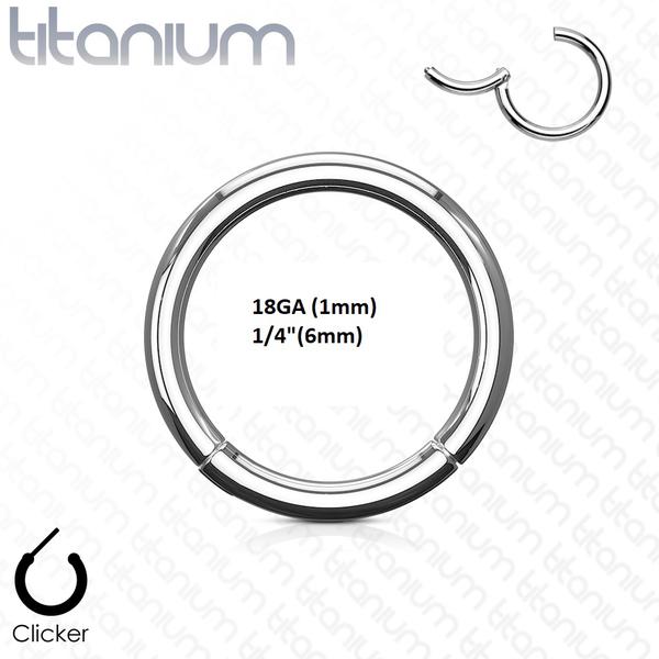 6 mm "Hinged" Segment Piercingring i Implant Titanium 1mm tiock