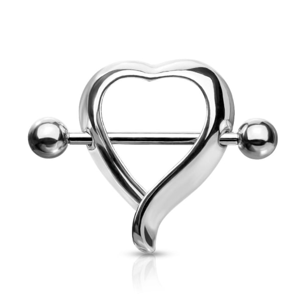 Hjerteformet Nipple Shield Ring i titaniumbelagt 316L stål Titanium