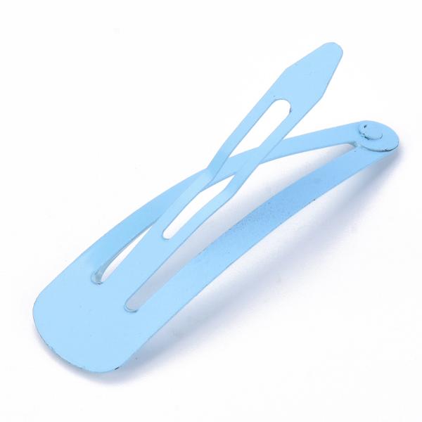 12 st.Lila Emaljerade click-clack hårspänne 46.5x13mm 4 Lila