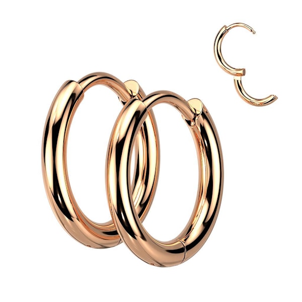 1 Par 8  mm Hoops örhängenGuldpläterad 316L stål Gold