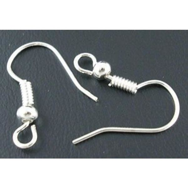 50 Par (100 stk.) Nikkelfrie ørekroker 18 mm. lang (4 fargevalg) 3 Rhodiumpläterade