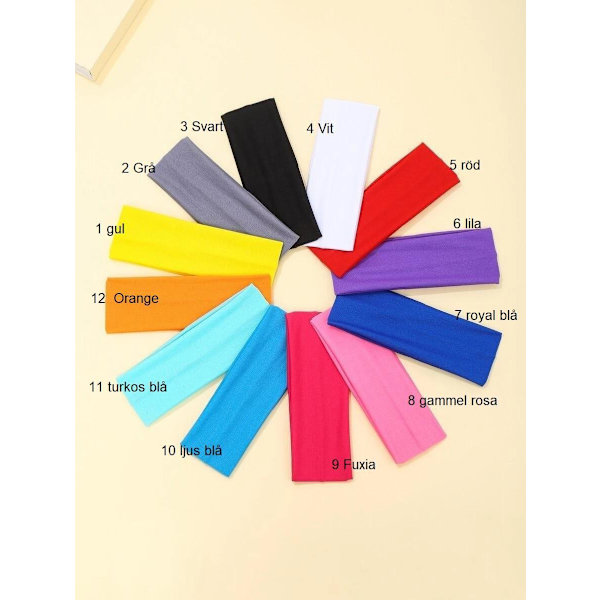 1 Handsydd Stretch Hårband i polyester C:a 7 x 20 cm.  nr 4 vit 4 Vit