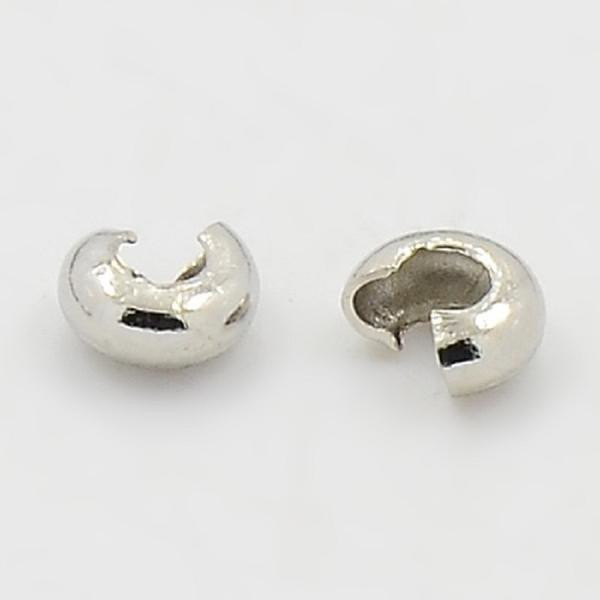 200 Nickelfria Platinapläterade  Täckare till klämpärlor 4 mm
