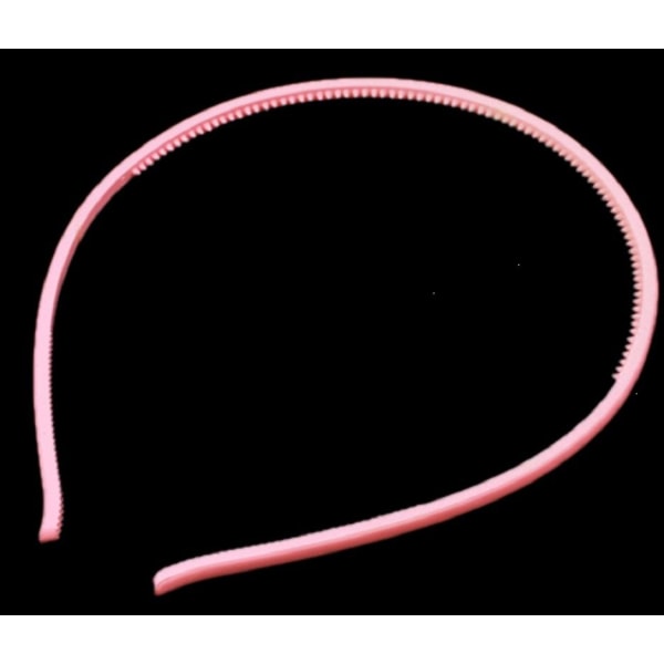 Slank Rosa takket smalt plastdiadem 4 mm. bred